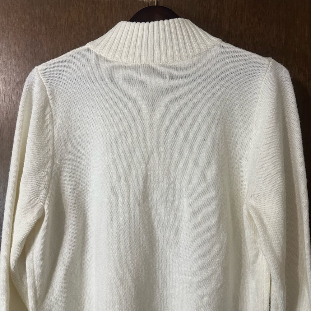 Carroll Reed Women's White Acrylic Tree Snowflakes Embroidered Sweater Sz XL - Picture 9 of 11